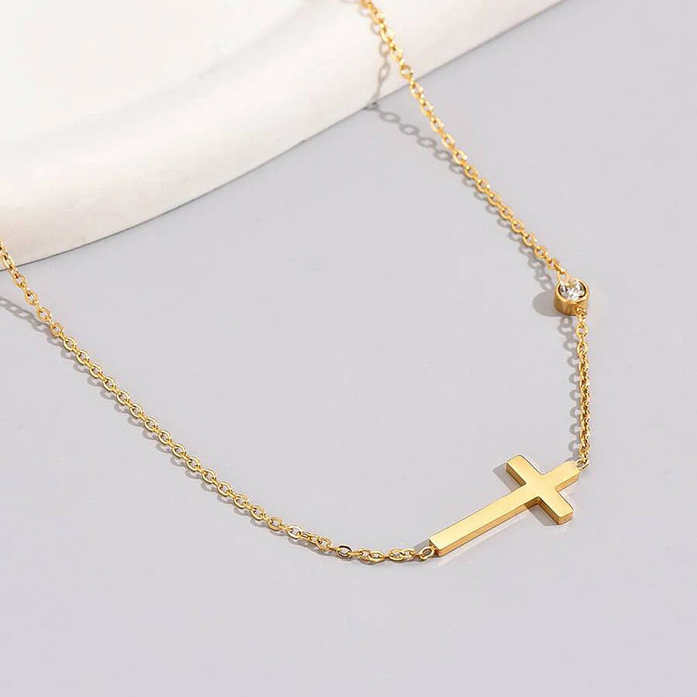 Stainless Steel Cross Pendant Necklace - Faith Meets Shine