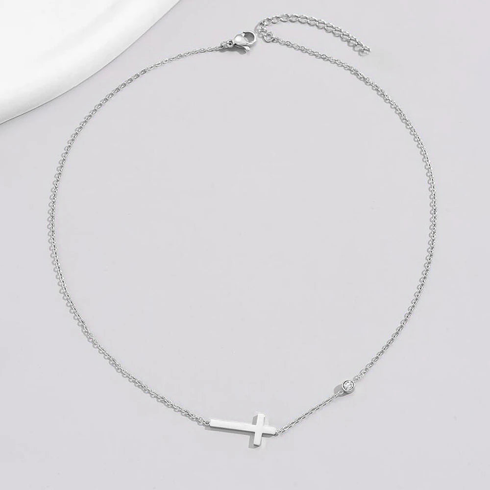Stainless Steel Cross Pendant Necklace - Faith Meets Shine
